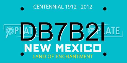 DB7B2I New Mexico License Plate