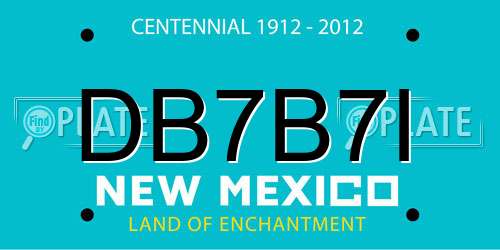 DB7B7I New Mexico License Plate