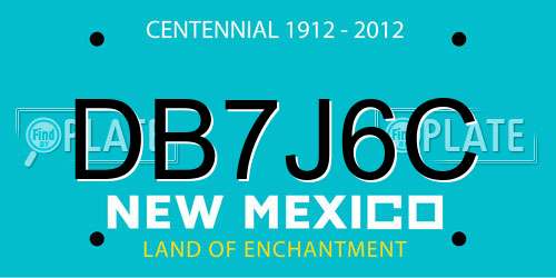 DB7J6C New Mexico License Plate