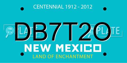 DB7T2O New Mexico License Plate