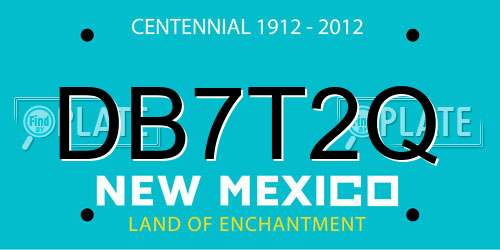 DB7T2Q New Mexico License Plate