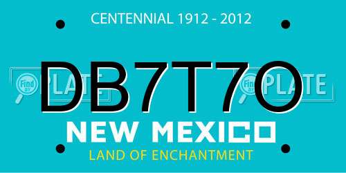 DB7T7O New Mexico License Plate