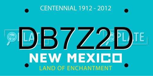 DB7Z2D New Mexico License Plate