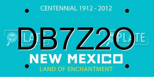 DB7Z2O New Mexico License Plate