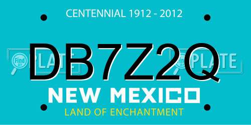 DB7Z2Q New Mexico License Plate