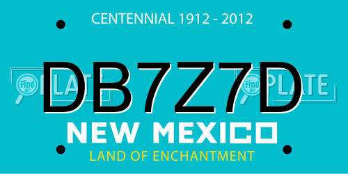 DB7Z7D New Mexico License Plate