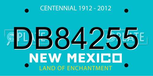 DB84255 New Mexico License Plate