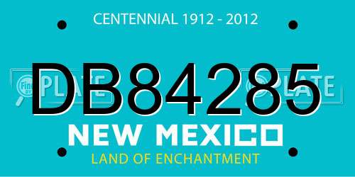 DB84285 New Mexico License Plate