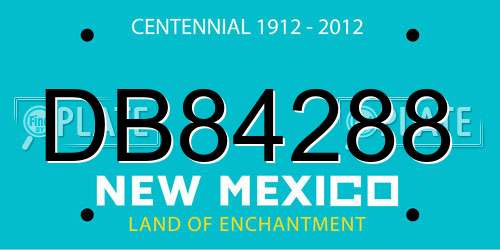DB84288 New Mexico License Plate