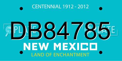 DB84785 New Mexico License Plate