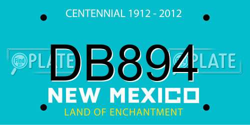 DB894 New Mexico License Plate