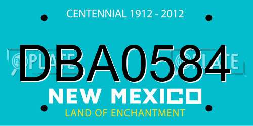 DBA0584 New Mexico License Plate
