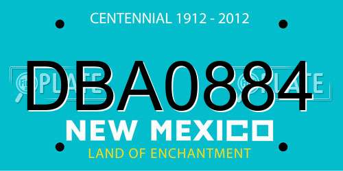 DBA0884 New Mexico License Plate
