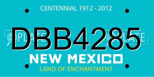 DBB4285 New Mexico License Plate