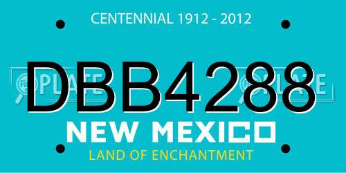 DBB4288 New Mexico License Plate