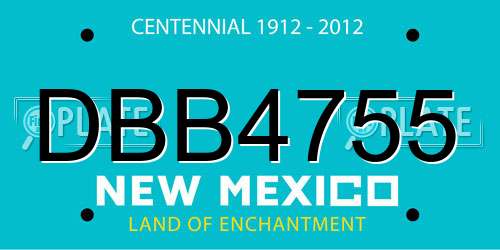DBB4755 New Mexico License Plate