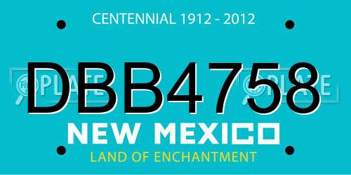 DBB4758 New Mexico License Plate