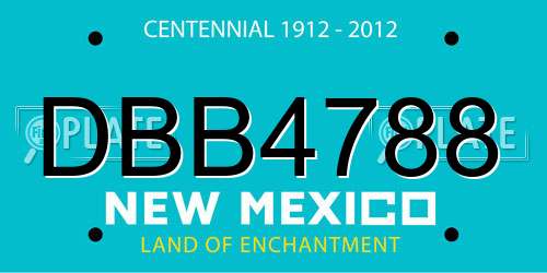 DBB4788 New Mexico License Plate