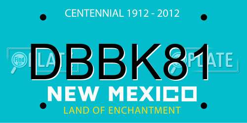 DBBK81 New Mexico License Plate