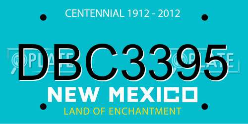 DBC3395 New Mexico License Plate