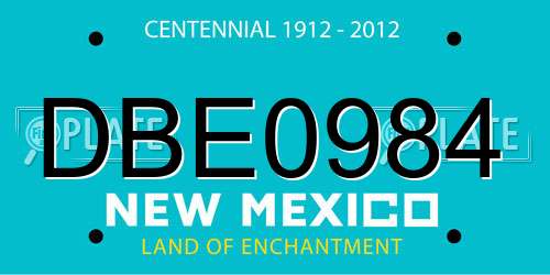 DBE0984 New Mexico License Plate