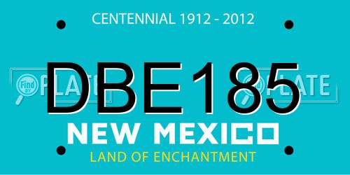 DBE185 New Mexico License Plate