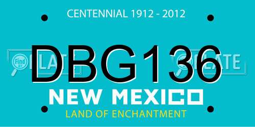 DBG136 New Mexico License Plate