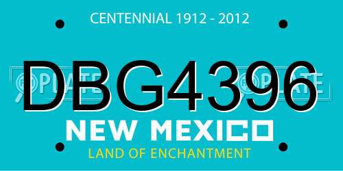 DBG4396 New Mexico License Plate