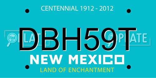 DBH59T New Mexico License Plate