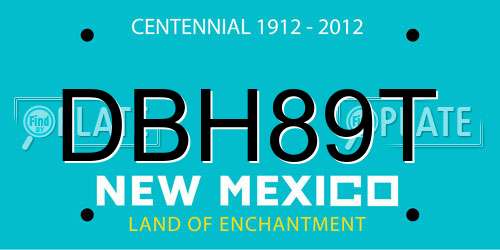 DBH89T New Mexico License Plate