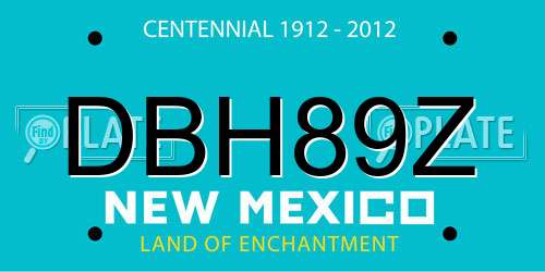 DBH89Z New Mexico License Plate