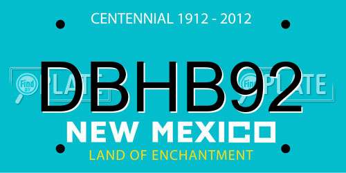 DBHB92 New Mexico License Plate