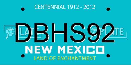 DBHS92 New Mexico License Plate