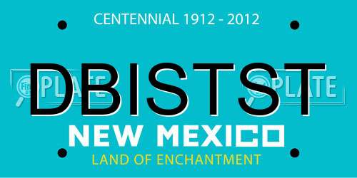 DBISTST New Mexico License Plate