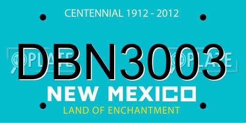 DBN3003 New Mexico License Plate