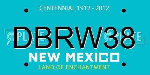 DBRW38 New Mexico License Plate