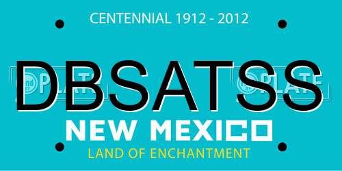 DBSATSS New Mexico License Plate