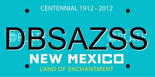 DBSAZSS New Mexico License Plate