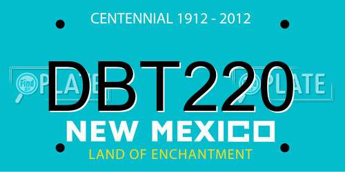 DBT220 New Mexico License Plate
