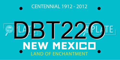 DBT22O New Mexico License Plate