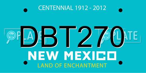 DBT270 New Mexico License Plate