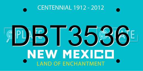 DBT3536 New Mexico License Plate