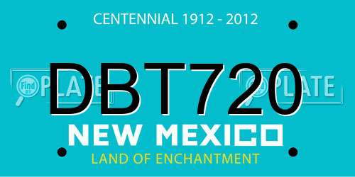 DBT720 New Mexico License Plate