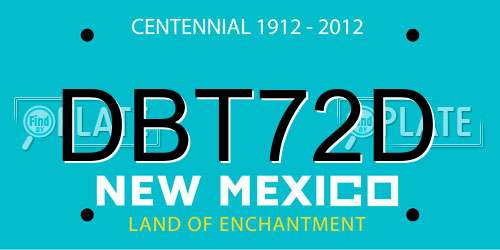 DBT72D New Mexico License Plate