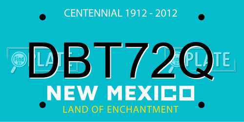 DBT72Q New Mexico License Plate