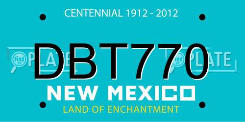 DBT770 New Mexico License Plate