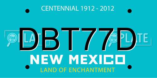 DBT77D New Mexico License Plate