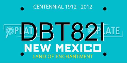 DBT82I New Mexico License Plate