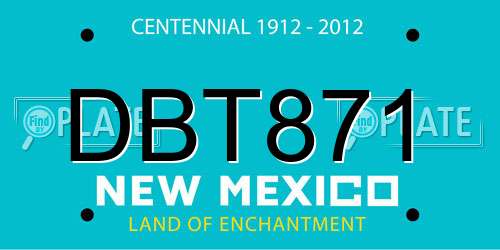 DBT871 New Mexico License Plate