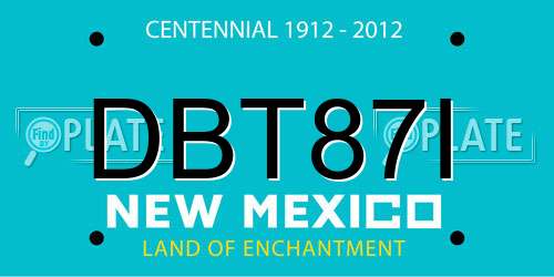 DBT87I New Mexico License Plate